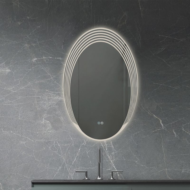 Oglinda Led, sticla de 5 mm, Dezaburire, Buton Touch, 3 Culori, Intensitate reglabila, dimensiuni 60 x 90 cm, Nova