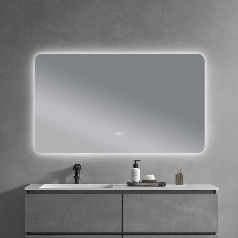Oglinda pentru baie cu LED, dezaburire si intrerupator touch, 5 mm, dimensiuni: 60-70x80-140 cm, 3 culori reglabile, Louie