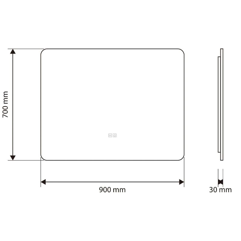 Oglinda pentru baie cu LED, Resigilat, dezaburire si intrerupator touch, 5 mm, dimensiuni: 90x70cm, 3 culori reglabile, Louie