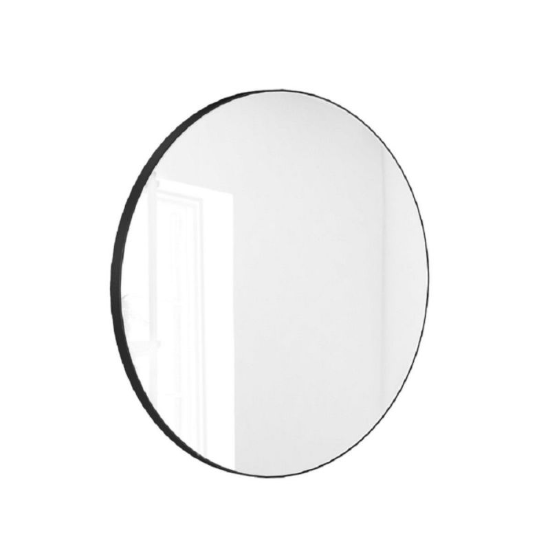Oglinda rotunda, cadru negru, dimensiuni intre 70-90 cm, Ego-Ventura