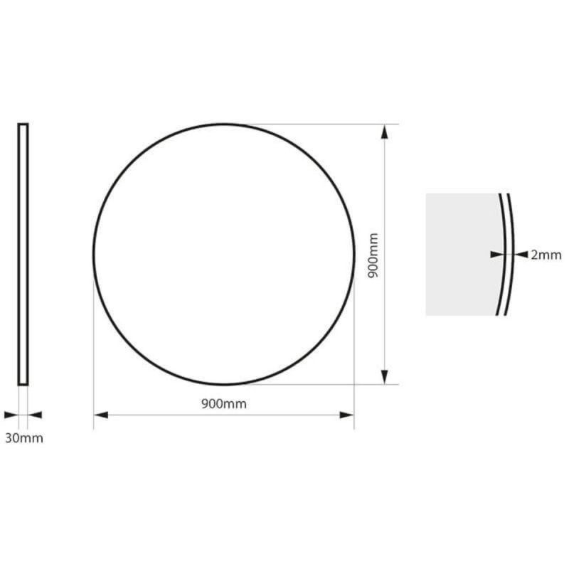 Oglinda rotunda, cadru negru, dimensiuni intre 70-90 cm, Ego-Ventura