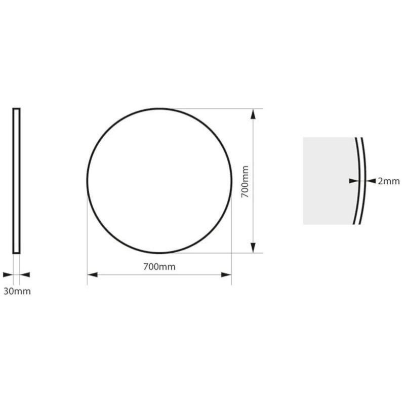 Oglinda rotunda, cadru negru, dimensiuni intre 70-90 cm, Ego-Ventura