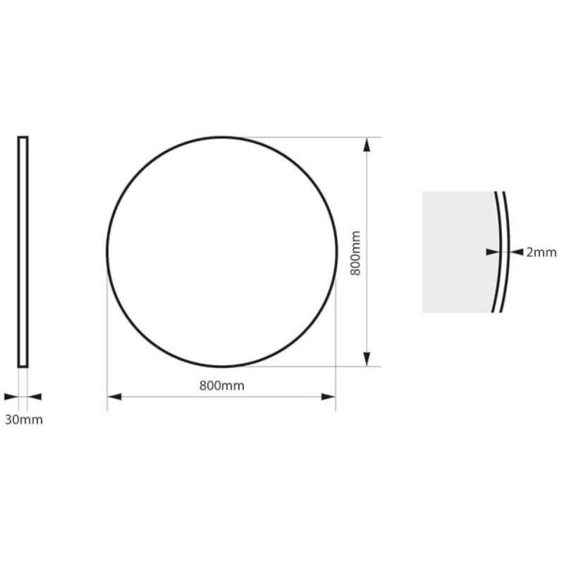 Oglinda rotunda, cadru negru, dimensiuni intre 70-90 cm, Ego-Ventura