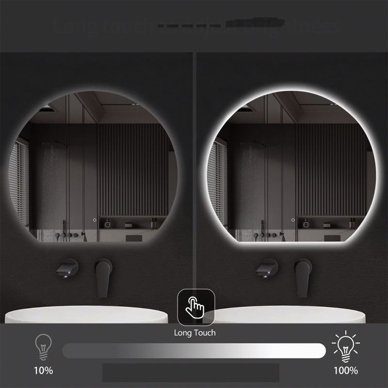 Oglinda smart Led, 5 mm, dezaburire, buton touch, 3 Culori, dimensiuni: 80,90,100 cm, Orbis