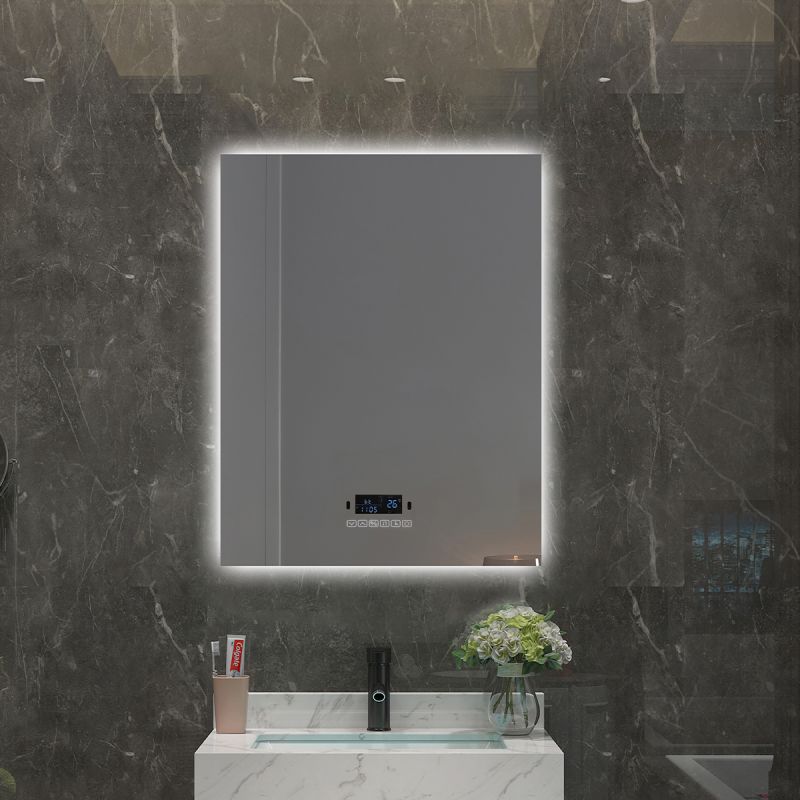 Oglinda Smart Led, Bluetooth, 3 Culori, 5 mm, senzor, afisaj timp, temperatura, dezaburire, Touch, 60-70x80-140 cm, Rubin