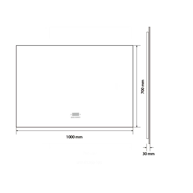 Oglinda Smart Led, Bluetooth, 3 Culori, 5 mm, senzor, afisaj timp, temperatura, dezaburire, Touch, 60-70x80-140 cm, Rubin