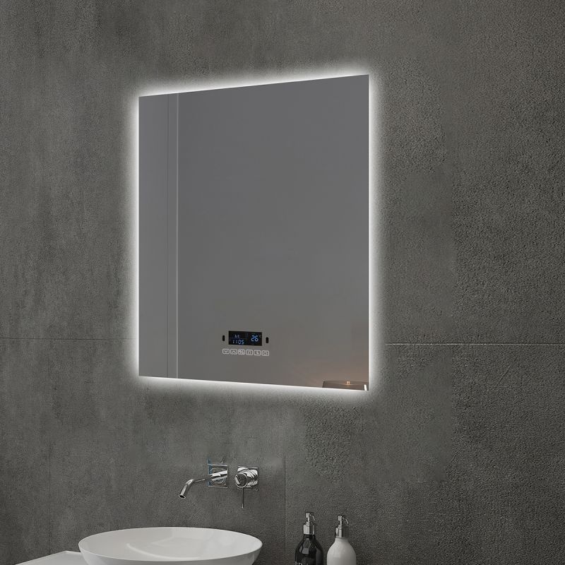 Oglinda Smart Led, Bluetooth, 3 Culori, 5 mm, senzor, afisaj timp, temperatura, dezaburire, Touch, 60-70x80-140 cm, Rubin