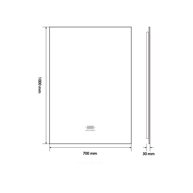 Oglinda Smart Led, Bluetooth, 3 Culori, 5 mm, senzor, afisaj timp, temperatura, dezaburire, Touch, 60-70x80-140 cm, Rubin