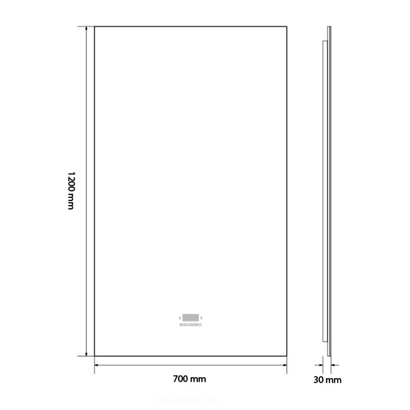 Oglinda Smart Led, Bluetooth, 3 Culori, 5 mm, senzor, afisaj timp, temperatura, dezaburire, Touch, 60-70x80-140 cm, Rubin
