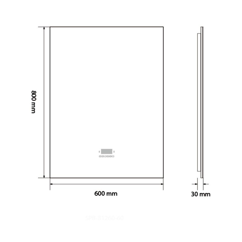Oglinda Smart Led, Bluetooth, 3 Culori, 5 mm, senzor, afisaj timp, temperatura, dezaburire, Touch, 60-70x80-140 cm, Rubin