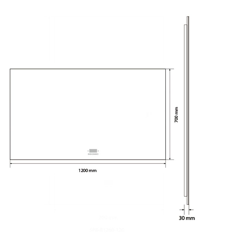 Oglinda Smart Led, Bluetooth, 3 Culori, 5 mm, senzor, afisaj timp, temperatura, dezaburire, Touch, 60-70x80-140 cm, Rubin