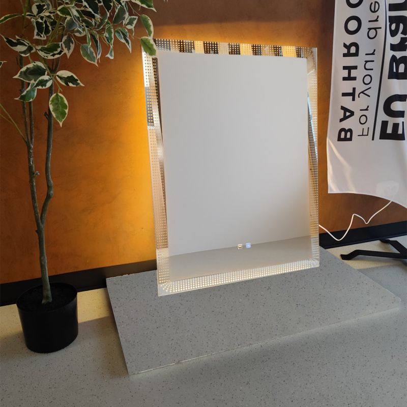Oglinda smart, Led, dezaburire, buton touch, sticla 5 mm, 3 culori, intensitate reglabila, dimensiuni 70 x 90 cm, Zafira