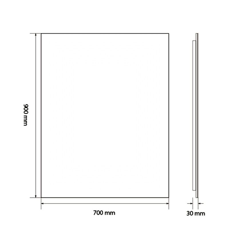 Oglinda, sticla 5 mm, montaj reversibil, dimensiuni 70 x 90 cm, Clara