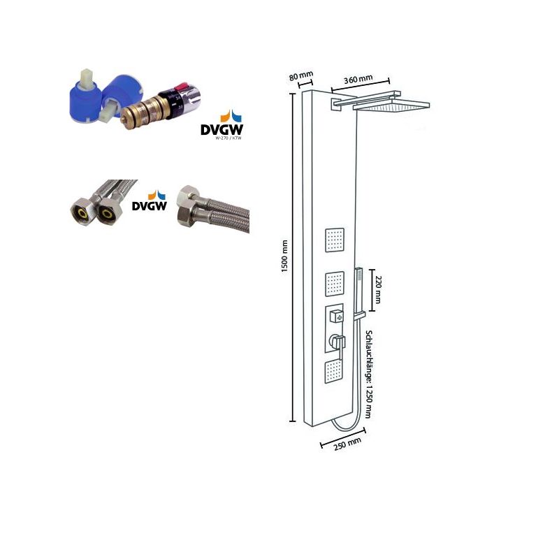 Panel de dus Exclusivist, Bambus Natural, Hidromasaj, cu sau fara Termostat