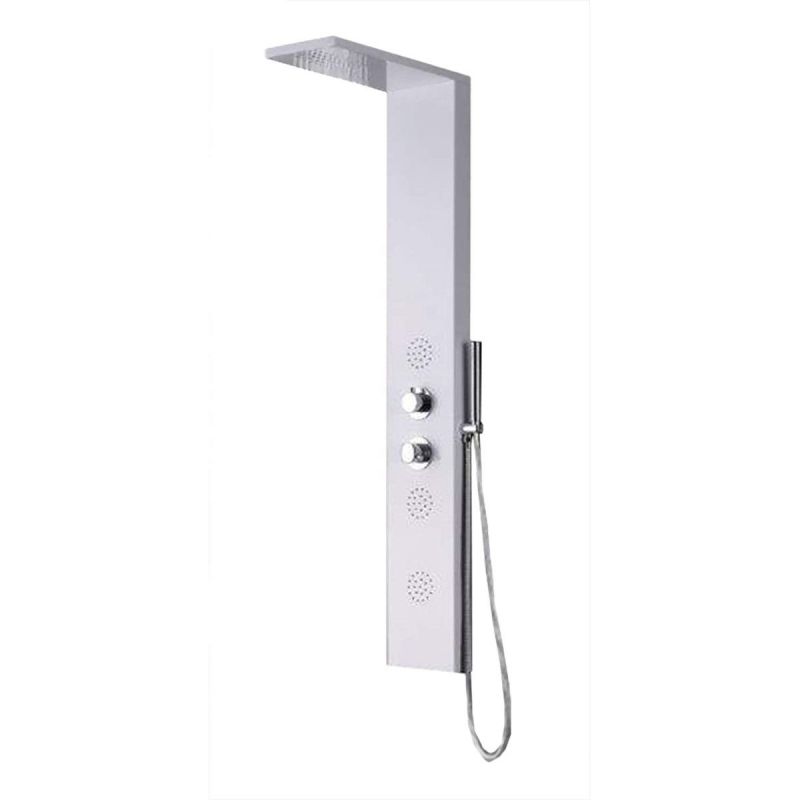 Panel dus EGO-Florent, aluminiu,140 x 20 cm, cu Termostat, finisaj alb, Hidromasaj
