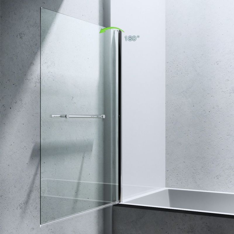 Paravan cada EGO-1121, sticla securizata 6 mm, Transparent sau Sablata partial, 94x140 cm, pivotant 180°, Nano Easy Clean