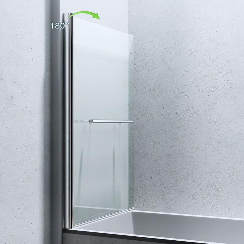 Paravan cada EGO-1121, sticla securizata 6 mm, Transparent sau Sablata partial, 94x140 cm, pivotant 180°, Nano Easy Clean