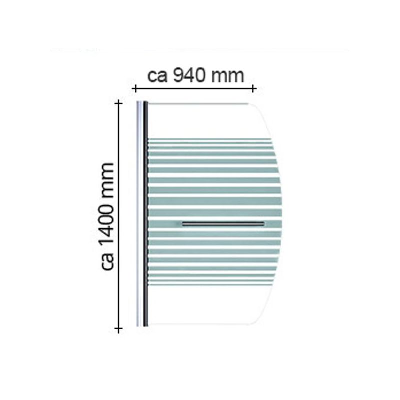Paravan cada EGO-1121, sticla securizata 6 mm, Transparent sau Sablata partial, 94x140 cm, pivotant 180°, Nano Easy Clean
