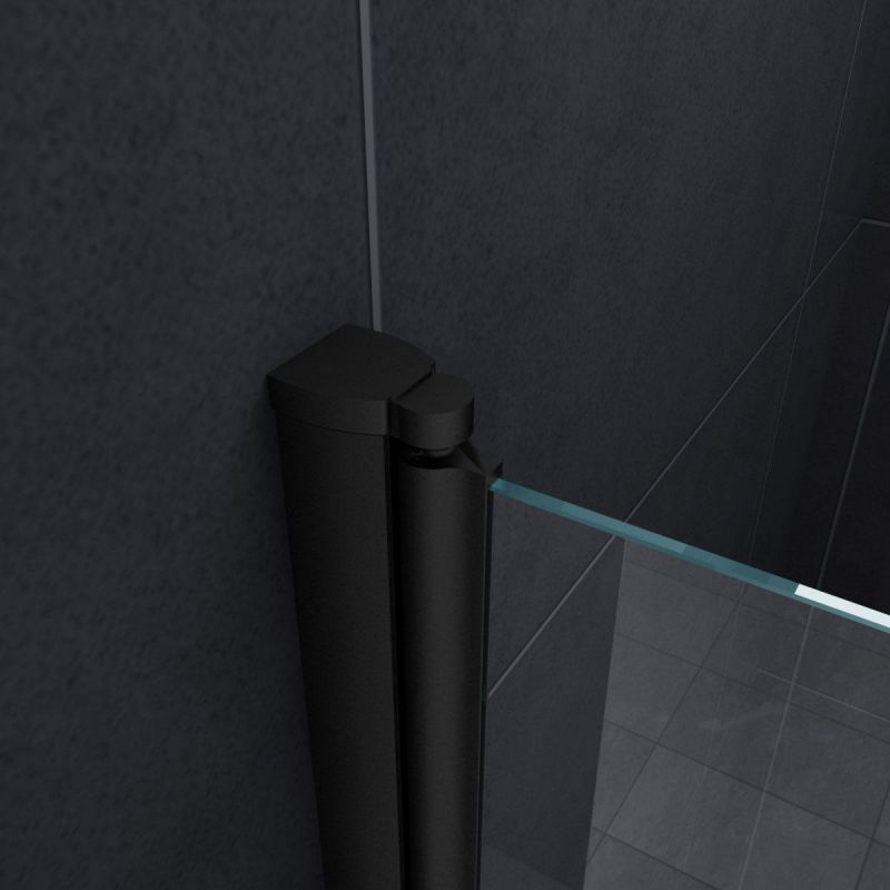 Paravan cada EGO-Sola, pliabil ,120 x 140 cm, sticla 6 mm, tratament Nano Easy Clean, finisaj negru