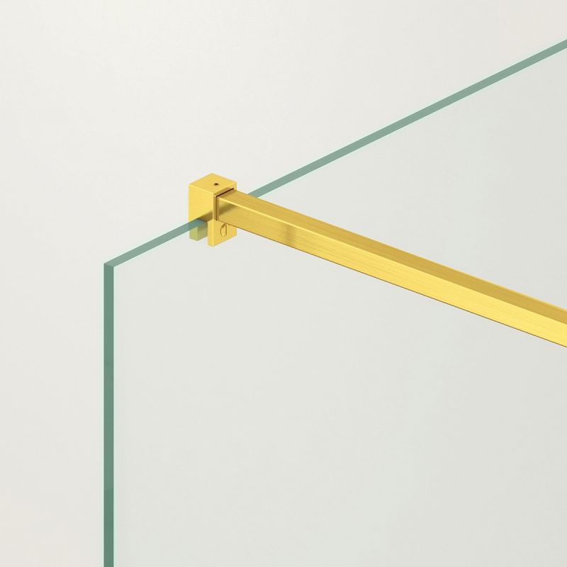 Paravan cada, fix, transparent, profile Auriu Mat, sticla securizata 8 mm, 80-90x150 cm , Nora