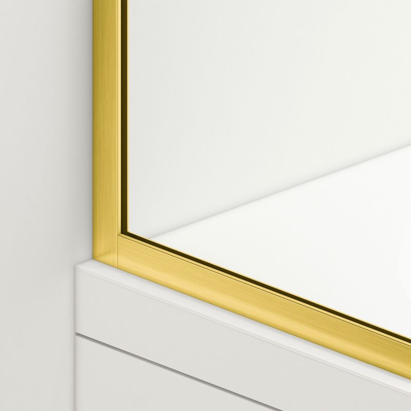Paravan cada, fix, transparent, profile Auriu Mat, sticla securizata 8 mm, 80-90x150 cm , Nora