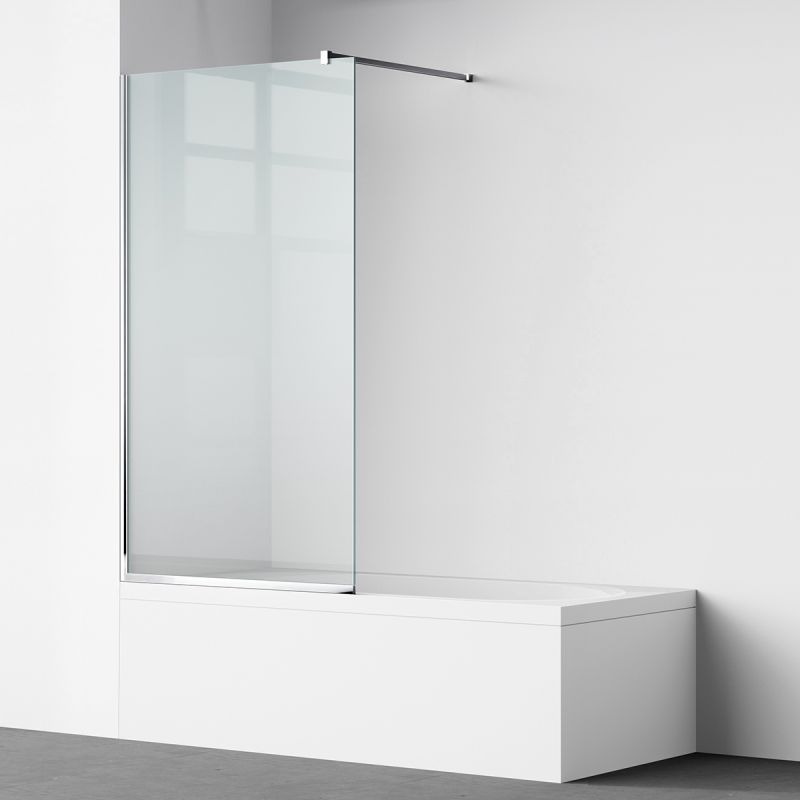 Paravan cada, fix, transparent, profile Crom, sticla securizata 8 mm, 80-90x150 cm , Nora