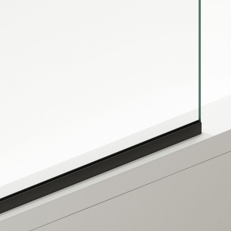 Paravan cada, fix, transparent, profile Negru Mat, sticla securizata 8 mm, 80-90x150 cm , Nora