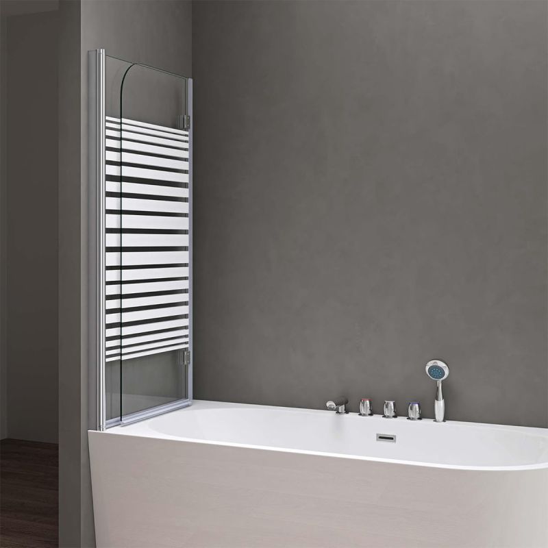 Paravan cada pliabil EGO-1408S, 120x140 cm, sticla sablata partial 6 mm, pivotant 180°, tratament Nano Easy Clean