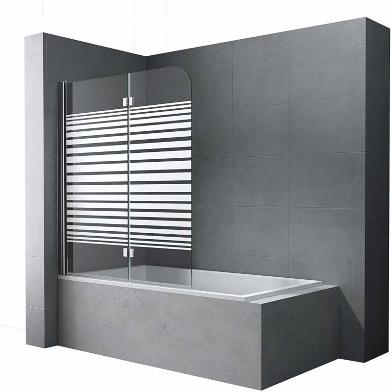 Paravan cada pliabil EGO-1408S, 120x140 cm, sticla sablata partial 6 mm, pivotant 180°, tratament Nano Easy Clean