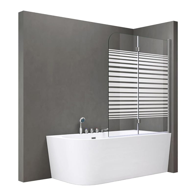 Paravan cada pliabil EGO-1408S, 120x140 cm, sticla sablata partial 6 mm, pivotant 180°, tratament Nano Easy Clean