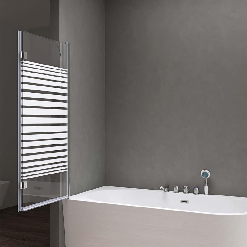 Paravan cada pliabil EGO-1408S, 120x140 cm, sticla sablata partial 6 mm, pivotant 180°, tratament Nano Easy Clean