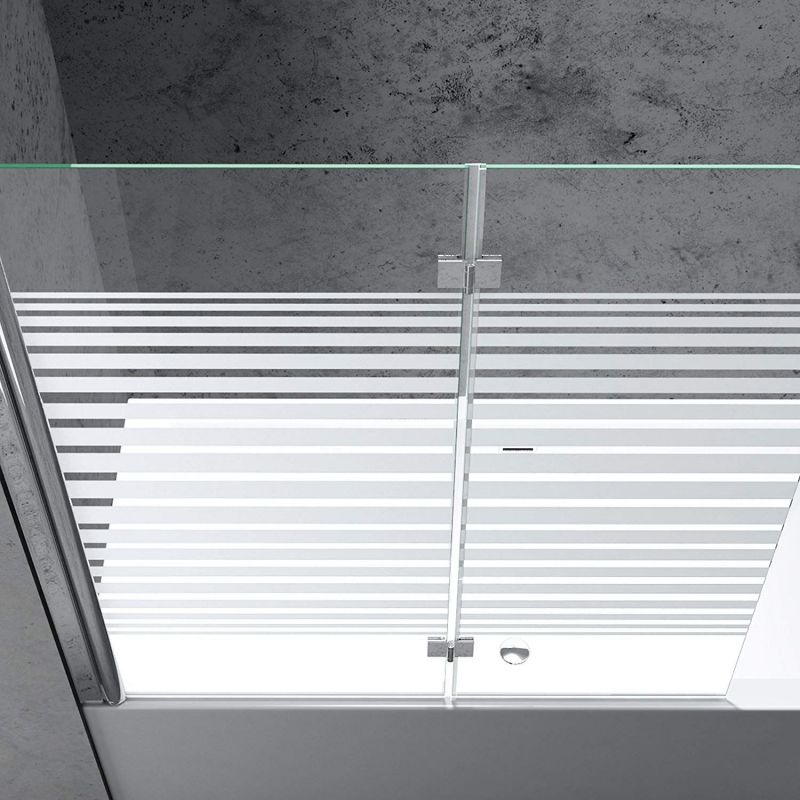 Paravan cada pliabil EGO-1408S, 120x140 cm, sticla sablata partial 6 mm, pivotant 180°, tratament Nano Easy Clean