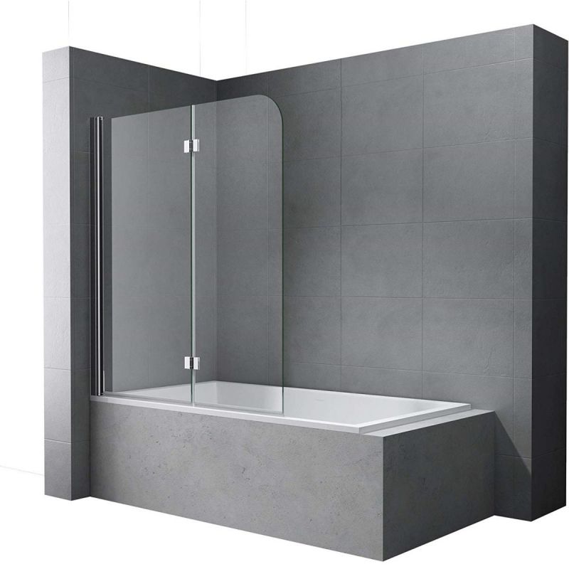 Paravan cada pliabil EGO-1408, 120x140 cm, sticla securizata 6 mm transparenta, pivotant 180°, tratament Nano Easy Clean