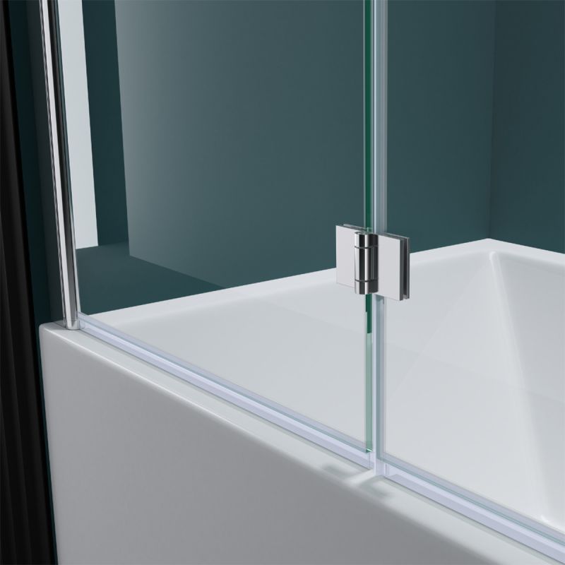 Paravan cada pliabil EGO-1408, 120x140 cm, sticla securizata 6 mm transparenta, pivotant 180°, tratament Nano Easy Clean