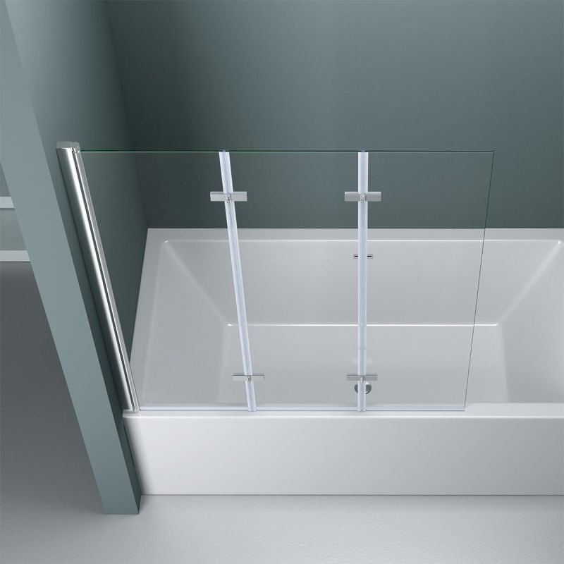 Paravan pliabil 116,130x140 cm, sticla 6 mm, pivotant 180°, montaj pe stanga, tratament Nano Easy Clean