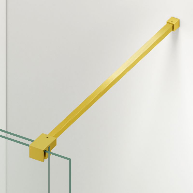 Perete dus Walk-In, sticla securizata de 6 mm, 2 elemente, glisant, dimensiuni 100-120x200 cm,  Auriu Mat, Benito