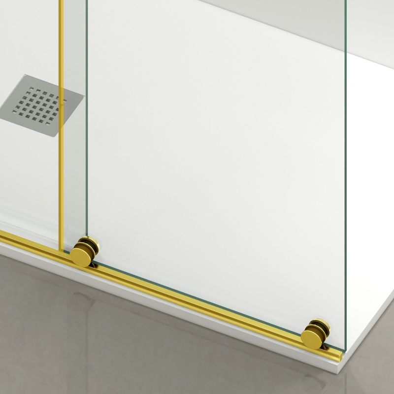 Perete dus Walk-In, sticla securizata de 6 mm, 2 elemente, glisant, dimensiuni 100-120x200 cm,  Auriu Mat, Benito