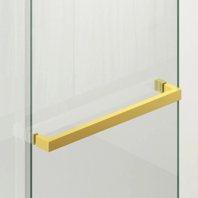 Perete dus Walk-In, sticla securizata de 6 mm, 2 elemente, glisant, dimensiuni 120x200 cm,  Auriu Mat, Benito