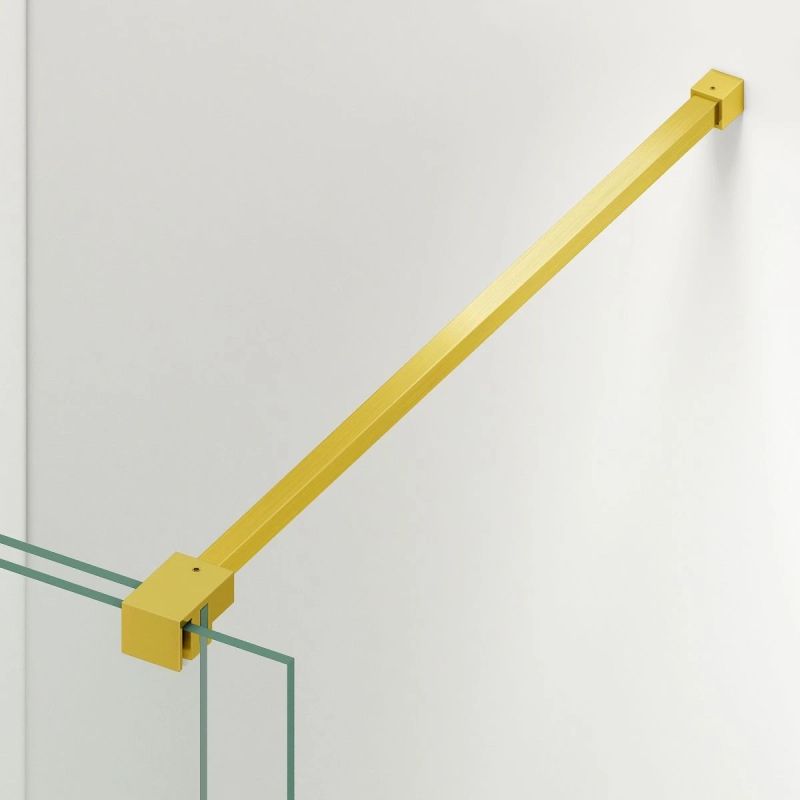 Perete dus Walk-In, sticla securizata de 6 mm, 2 elemente, glisant, dimensiuni 120x200 cm,  Auriu Mat, Benito