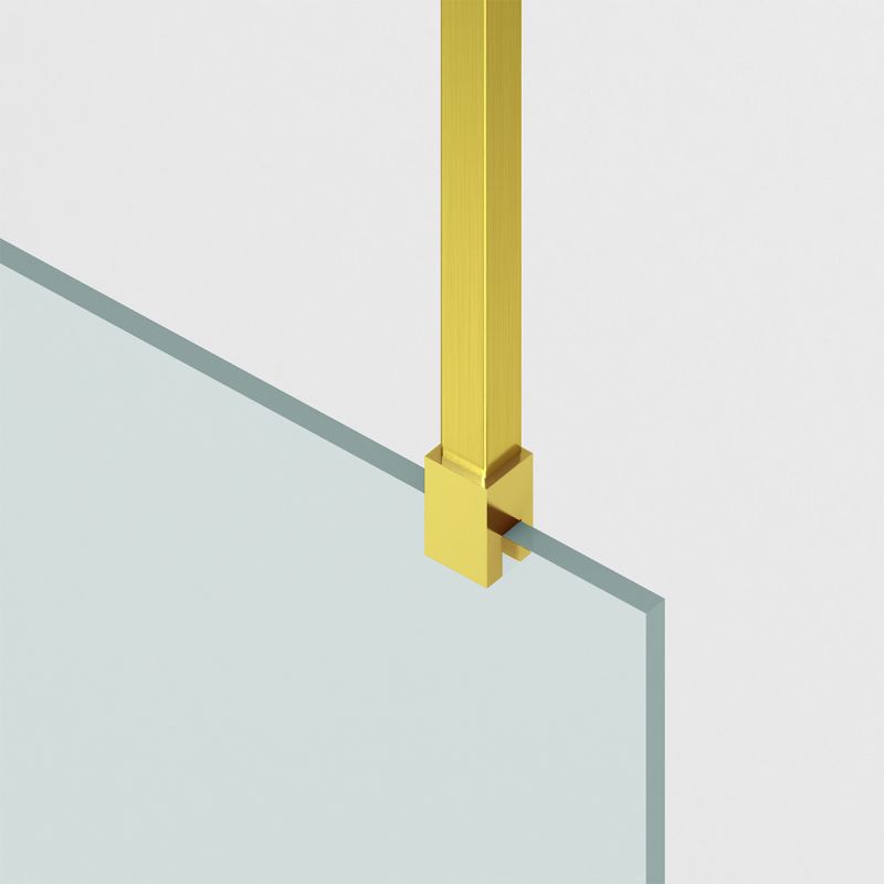 Perete dus Walk-In, sticla securizata de 8 mm, dimensiuni 100-120x200 cm, Profil si maner Auriu Mat , Armando