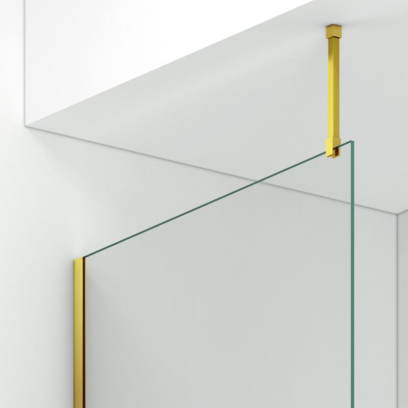 Perete dus Walk-In, sticla securizata de 8 mm, dimensiuni 100-120x200 cm, Profil si maner Auriu Mat , Armando