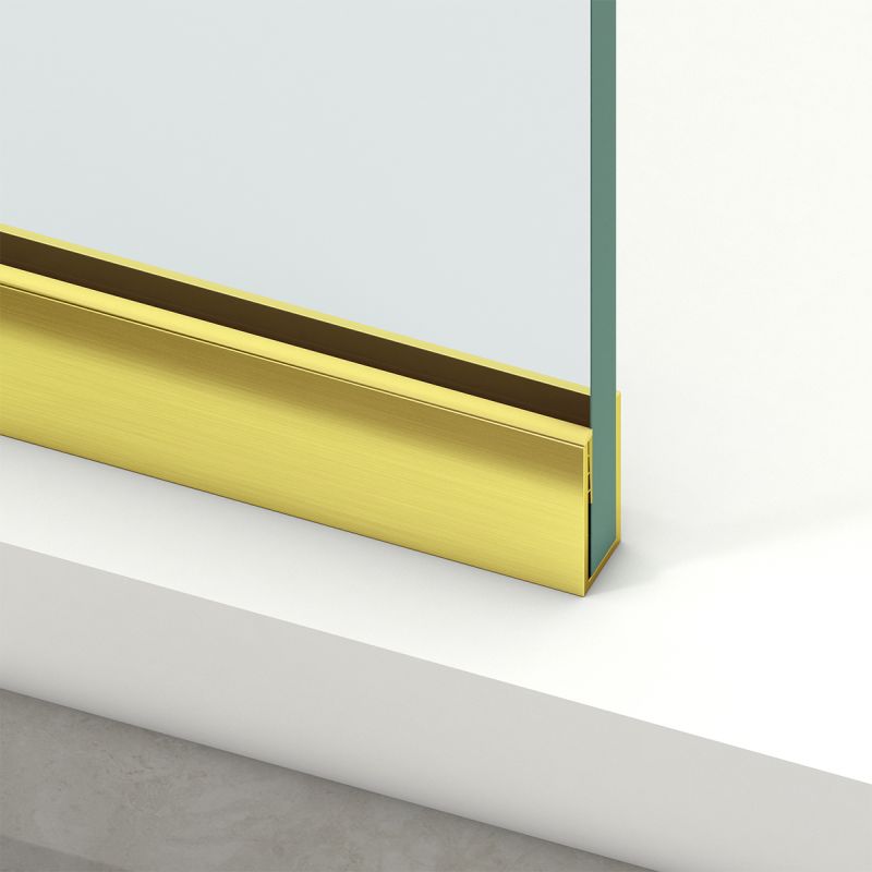 Perete dus Walk-In, sticla securizata de 8 mm, dimensiuni 100-120x200 cm, Profil si maner Auriu Mat , Armando