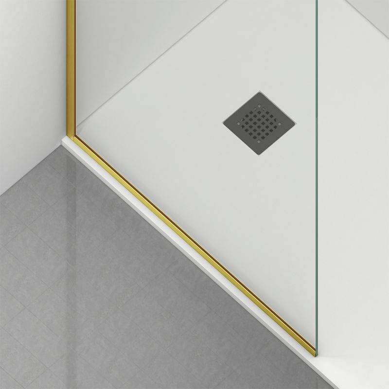Perete dus Walk-In, sticla securizata de 8 mm, dimensiuni 100-120x200 cm, Profil si maner Auriu Mat , Armando
