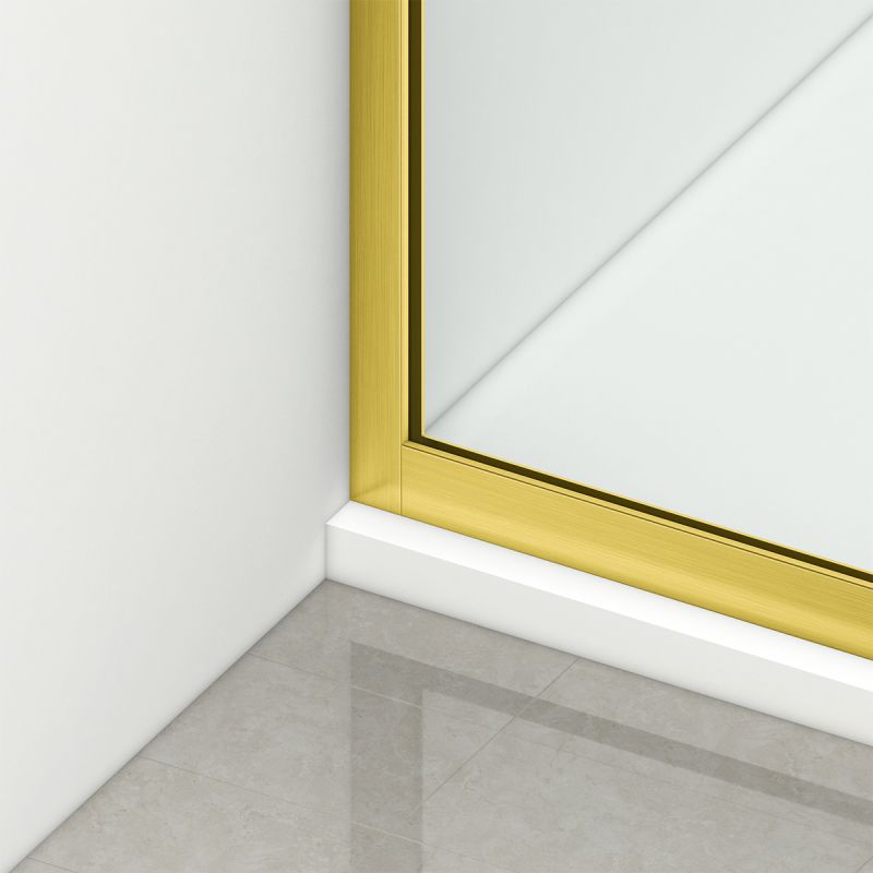 Perete dus Walk-In, sticla securizata de 8 mm, dimensiuni 100-120x200 cm, Profil si maner Auriu Mat , Armando