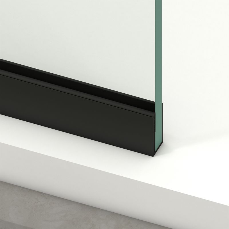 Perete dus Walk-In, sticla securizata de 8 mm, dimensiuni 100-120x200 cm, Profil si maner Negru Mat, Armando