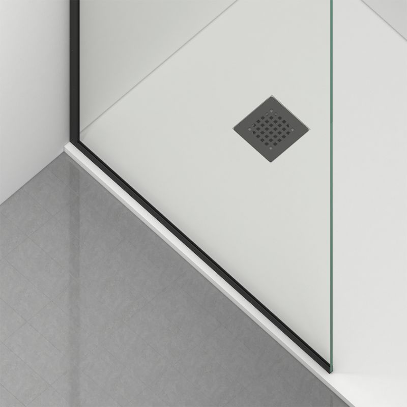 Perete dus Walk-In, sticla securizata de 8 mm, dimensiuni 100-120x200 cm, Profil si maner Negru Mat, Armando