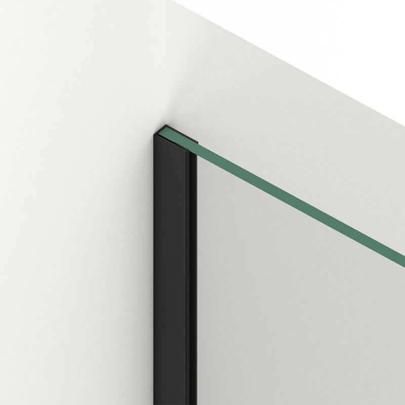 Perete dus Walk-In, sticla securizata de 8 mm, dimensiuni 100-120x200 cm, Profil si maner Negru Mat, Armando