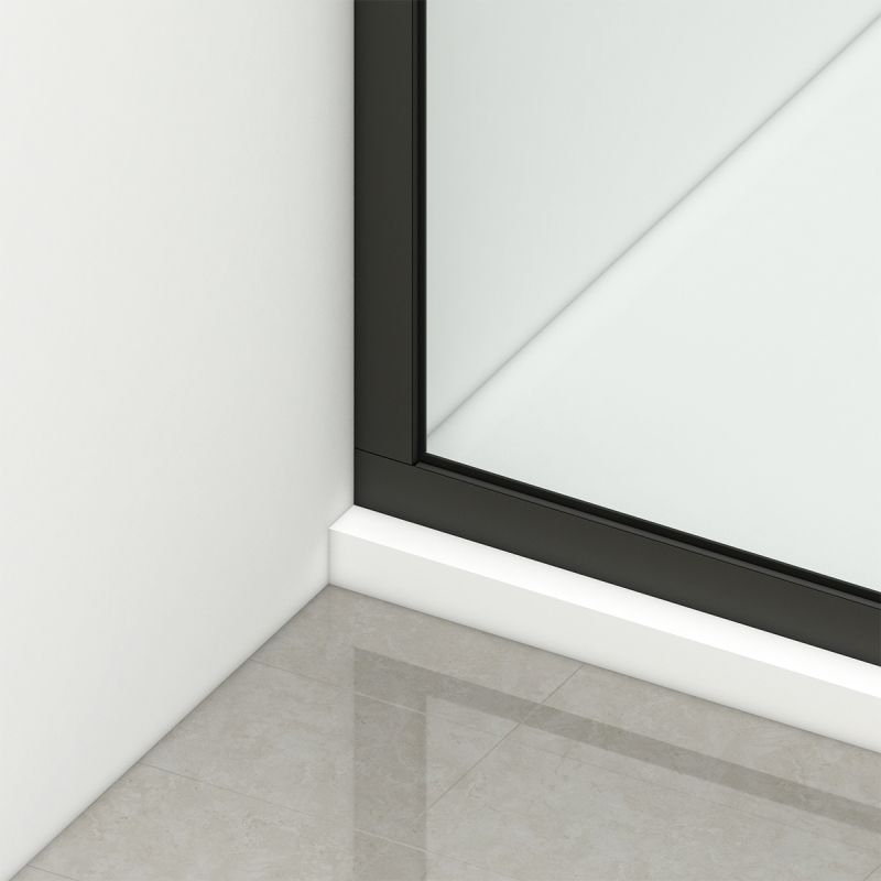 Perete dus Walk-In, sticla securizata de 8 mm, dimensiuni 100-120x200 cm, Profil si maner Negru Mat, Armando