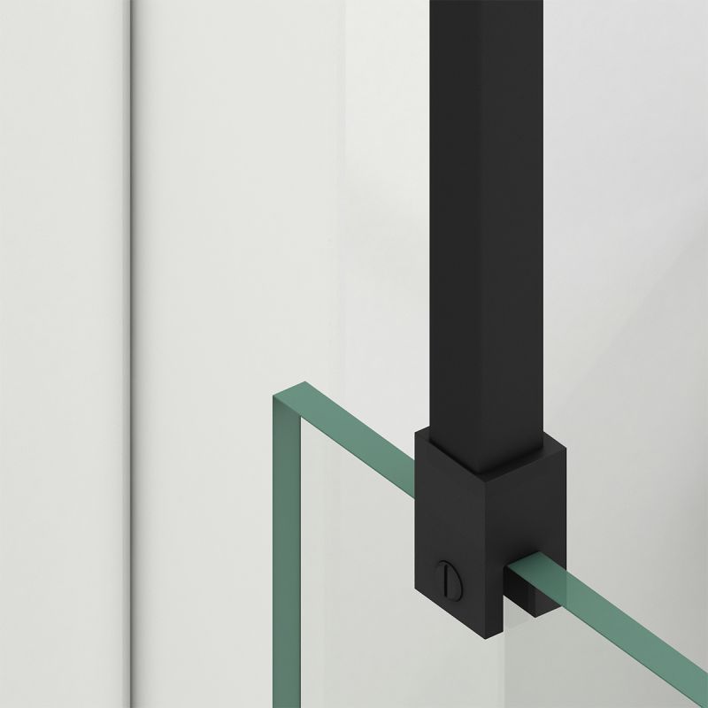 Perete dus Walk-In, sticla securizata de 8 mm, dimensiuni 100-120x200 cm, Profil si maner Negru Mat, Armando