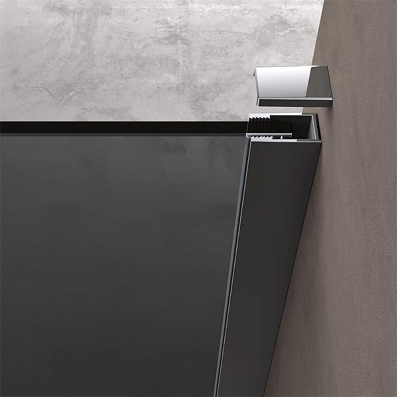 Perete dus Walk-In, sticla securizata finisaj Grafit 10 mm, dimensiuni 100, 120, 140 cm, Lotus Efect, Sicilia
